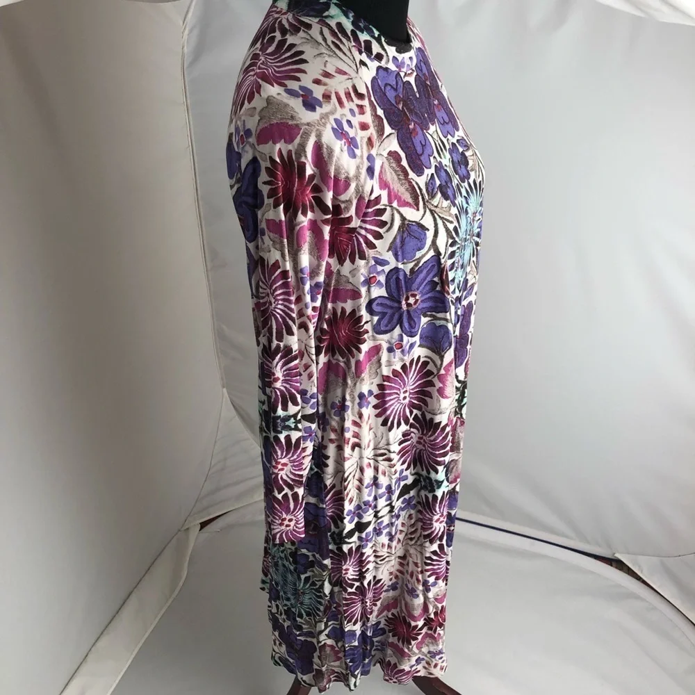Free People New Romantics Fiesta Floral purple multicolor long sleeve dress - Picture 3 of 11